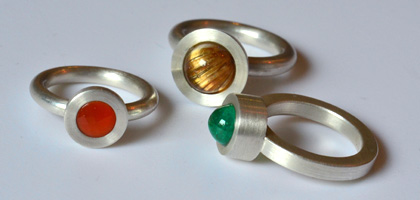 Amethystring und Ring mit Farbsteinen, 925/- Silber